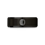 personalized presents for women – black tungsten knobby tire tread wedding band