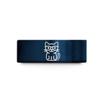 best presents for buddy – gold & blue tungsten cat glasses wedding band