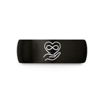 personalized presents for pals – black & gold tungsten hand heart infinity wedding band