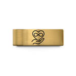 personalized presents for pals – gold tungsten hand heart infinity wedding band