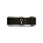 unique holiday present ideas – black & grey tungsten handcuff key wedding band