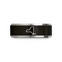 top Christmas present choices – black & silver tungsten new york wedding band