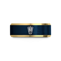 best presents for women – gold & blue tungsten breadsticks wedding band