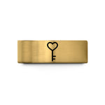 special presents for mom – gold tungsten key heart wedding band