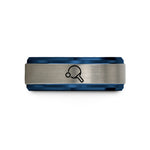 best presents for women – black & blue & gray tungsten tennis paddle wedding band