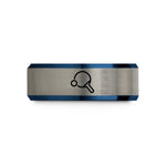 thoughtful presents for mom – black & blue & grey tungsten tennis paddle wedding band