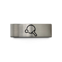 thoughtful presents for mom – black & blue & silver tungsten tennis paddle wedding band