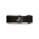 present ideas for pals – black & gray tungsten whitewater kayaker wedding band