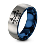 Gifts for Friends Women – blue & gray tungsten akashi kaiky bridge ring