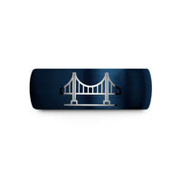 custom engraved rings her – blue tungsten akashi kaiky bridge wedding band