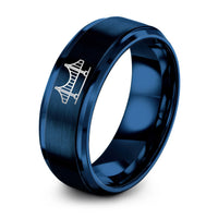 Gifts for Friends Women – blue tungsten akashi kaiky bridge ring