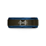 custom engraved rings her – gunmetal & blue tungsten akashi kaiky bridge wedding band