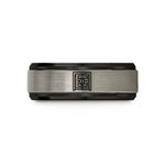 personalized jewelry for friends – black & blue & grey tungsten football end wedding band
