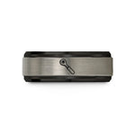 friendship rings for her – black & gray tungsten ratchet wedding band