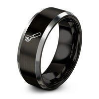 friendship rings for her – black & gray tungsten ratchet ring