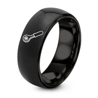 Gifts for Friends Women – black tungsten ratchet ring