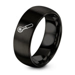 Gifts for Friends Women – black tungsten ratchet ring