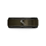 engraved rings for her – gunmetal & black tungsten ratchet wedding band