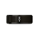 unique birthday presents – black tungsten center punch wedding band