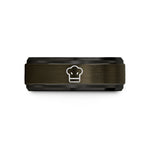 unique birthday presents women – gunmetal & black tungsten chef hat toque wedding band