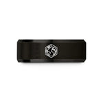 personalized jewelry for her – black tungsten hexagon world pattern wedding band