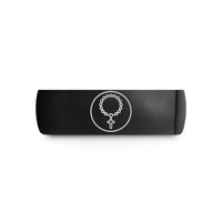 birthday surprise for her – black tungsten rosary circle wedding band