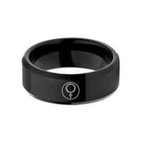 birthday surprise for her – black tungsten rosary circle wedding band