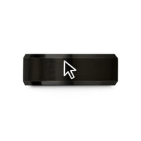 romantic rings for her – black tungsten cursor arrow wedding band