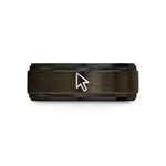 promise bands for women – gunmetal & black tungsten cursor arrow wedding band