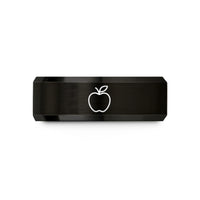 unique presents for graduates – black & rose gold tungsten apple wedding band