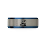 high school graduation presents – blue & grey tungsten campsite fire wedding band