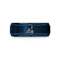 unique graduation presents – blue tungsten campsite fire wedding band