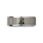 personalized graduation presents – gray tungsten campsite fire wedding band