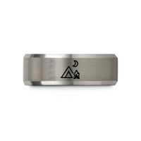 personalized graduation presents – gray tungsten campsite fire wedding band