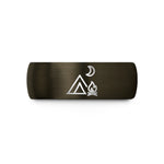 personalized graduation presents – gunmetal & blue tungsten campsite fire wedding band