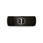 personalized graduation rings – black tungsten ems emblem wedding band