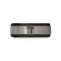 unique graduation presents – black & gray tungsten painter brush roller wedding band