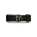 graduation present ideas 2023 – black & grey tungsten painter brush roller wedding band