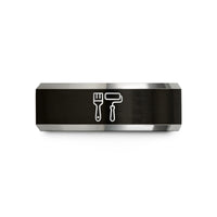 graduation present ideas 2023 – black & grey tungsten painter brush roller wedding band