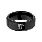 best presents for teens – black tungsten painter brush roller wedding band