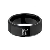 best presents for teens – black tungsten painter brush roller wedding band