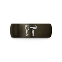 best presents for teens – gunmetal & black tungsten painter brush roller wedding band