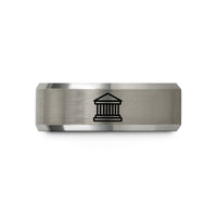 high school graduation presents – black & silver tungsten rom wedding band