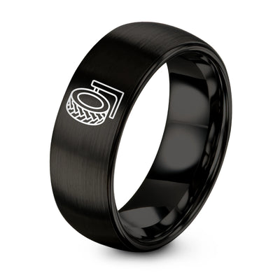 Spare Tire – Tungsten Wedding Band, 8 mm, Black Comfort-Fit Unisex