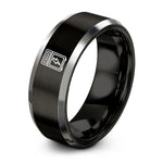 engraved tungsten rings couples – black & grey tungsten amp lightning ring
