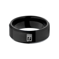 matching bands for couples – black tungsten amp lightning wedding band