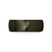engraved rings for couples – gunmetal & black tungsten ferro rod spark wedding band