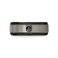 unique presents for couples – black & silver tungsten calico cat icon wedding band
