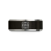 romantic presents for wife – black & grey tungsten hvac fan wedding band