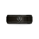 unique anniversary present ideas – black & rose gold tungsten soulmate wedding band